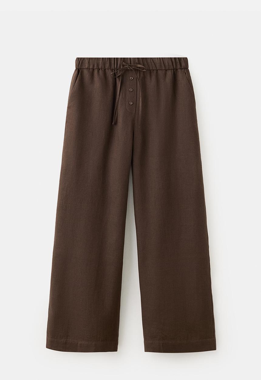 MANGO - Trousers soma - dark brown