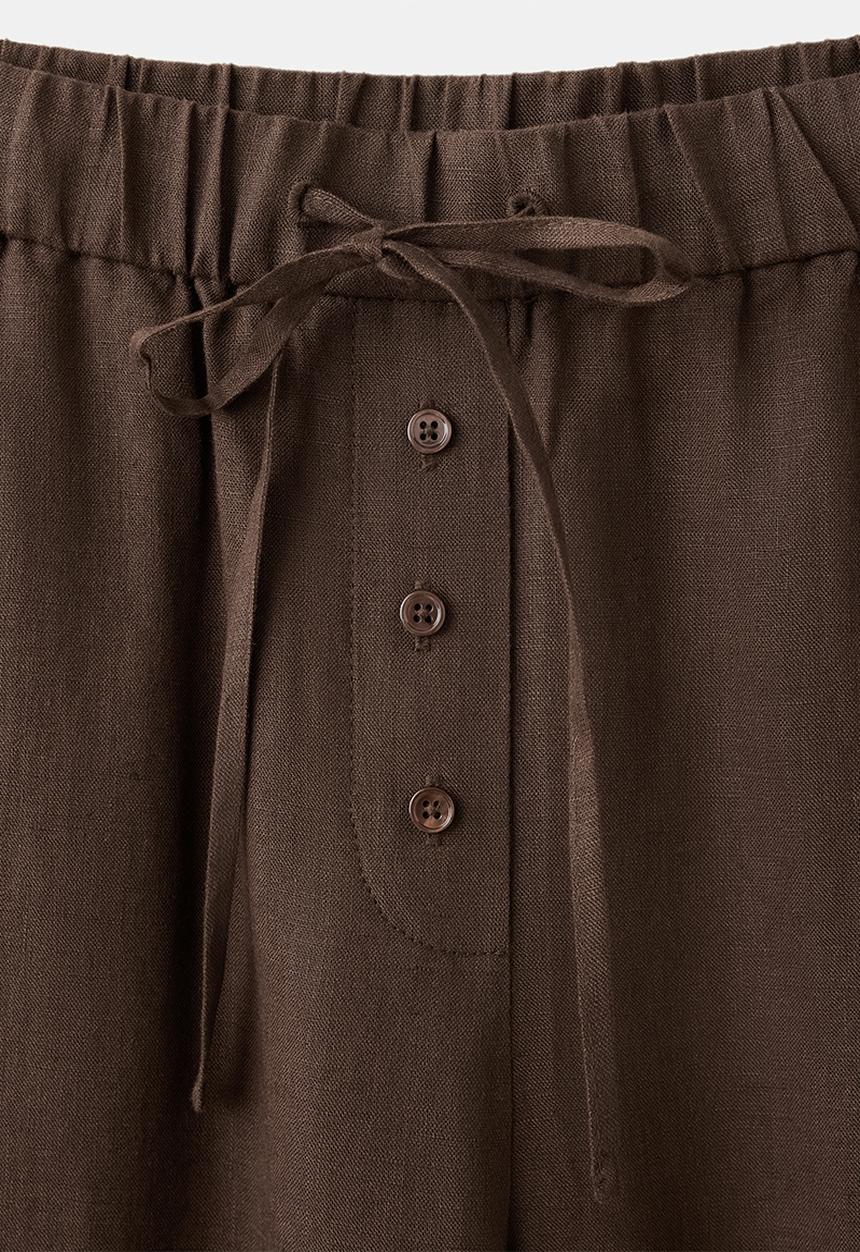 MANGO - Trousers soma - dark brown