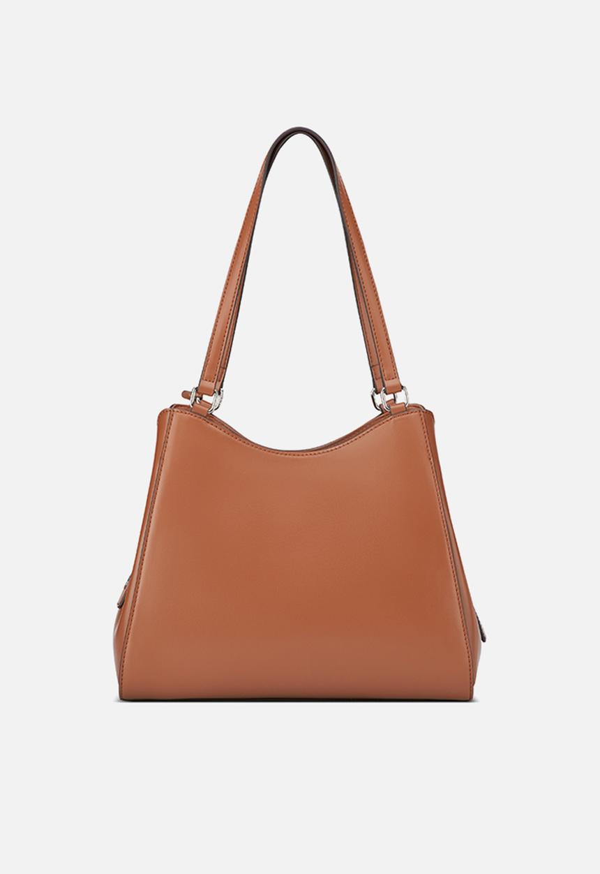 GUESS - Elsa Satchel Bag- Cognac