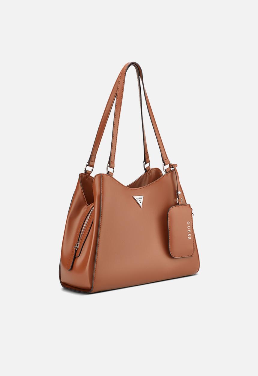 GUESS - Elsa Satchel Bag- Cognac