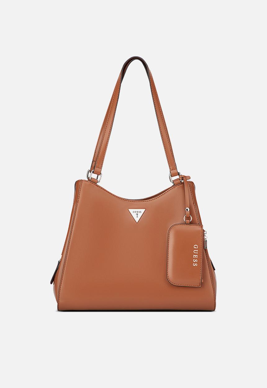 GUESS - Elsa Satchel Bag- Cognac