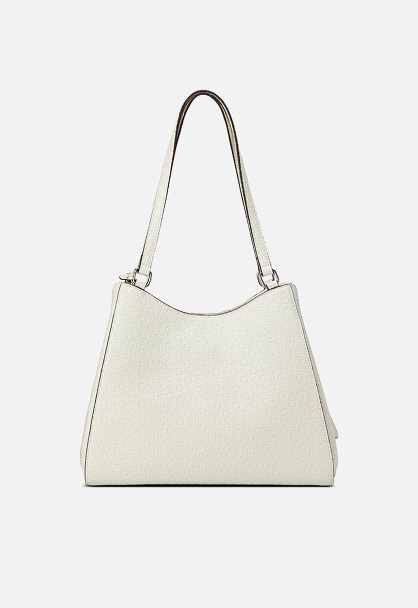 GUESS - Elsa Satchel Bag- Cream