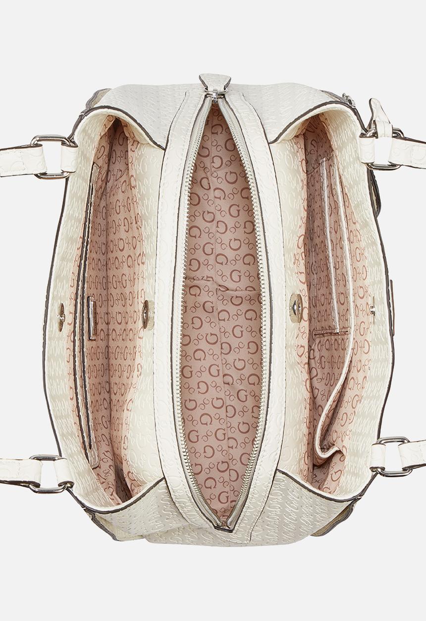 GUESS - Elsa Satchel Bag- Cream