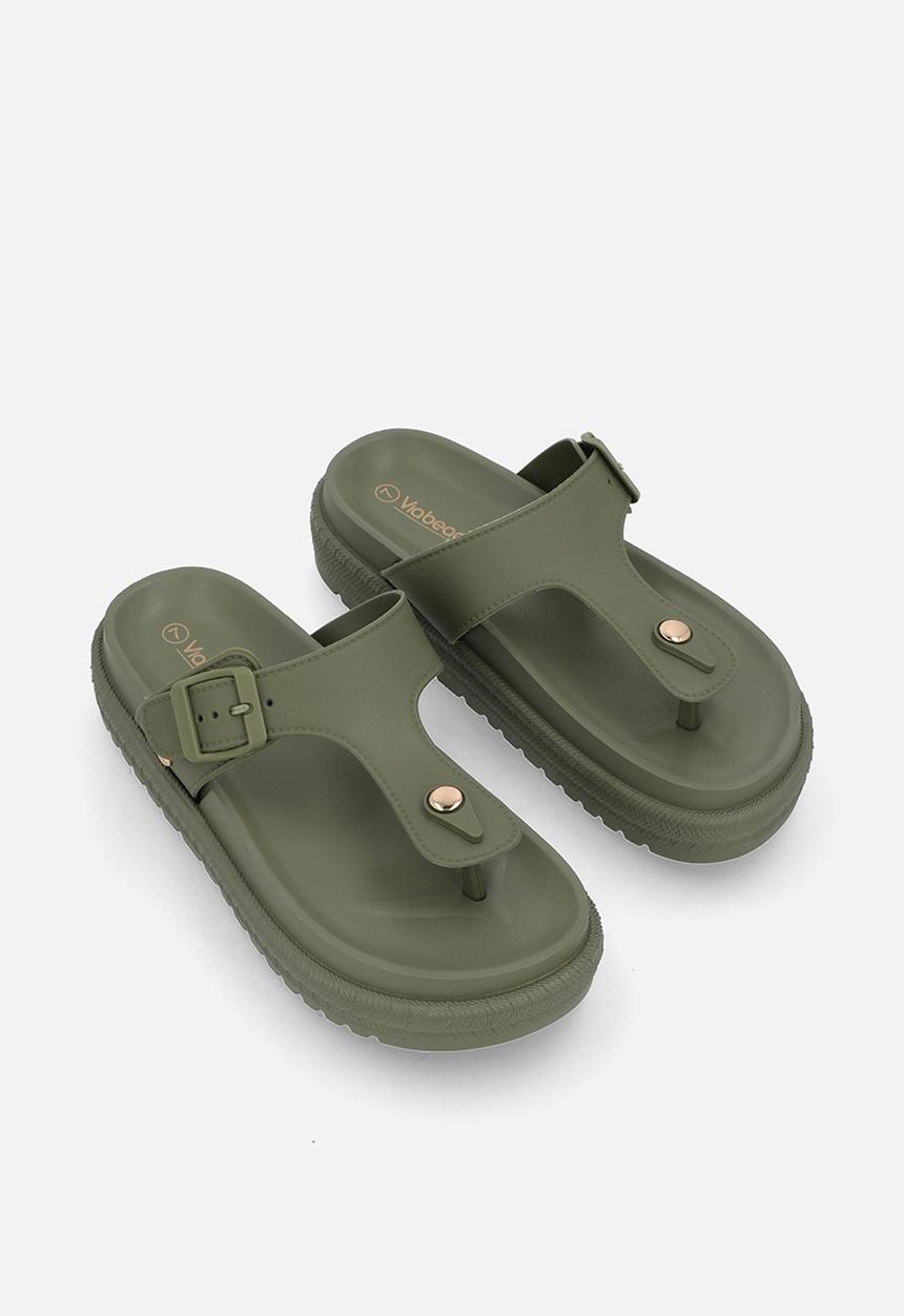 Viabeach - Resort 1 toe thong platform sandal - khaki
