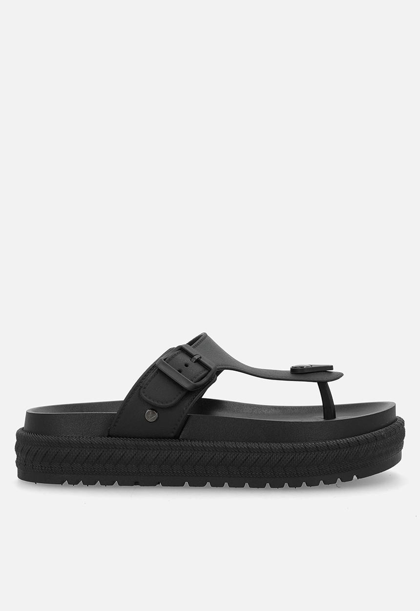 Viabeach - Resort 1 toe thong platform sandal - black