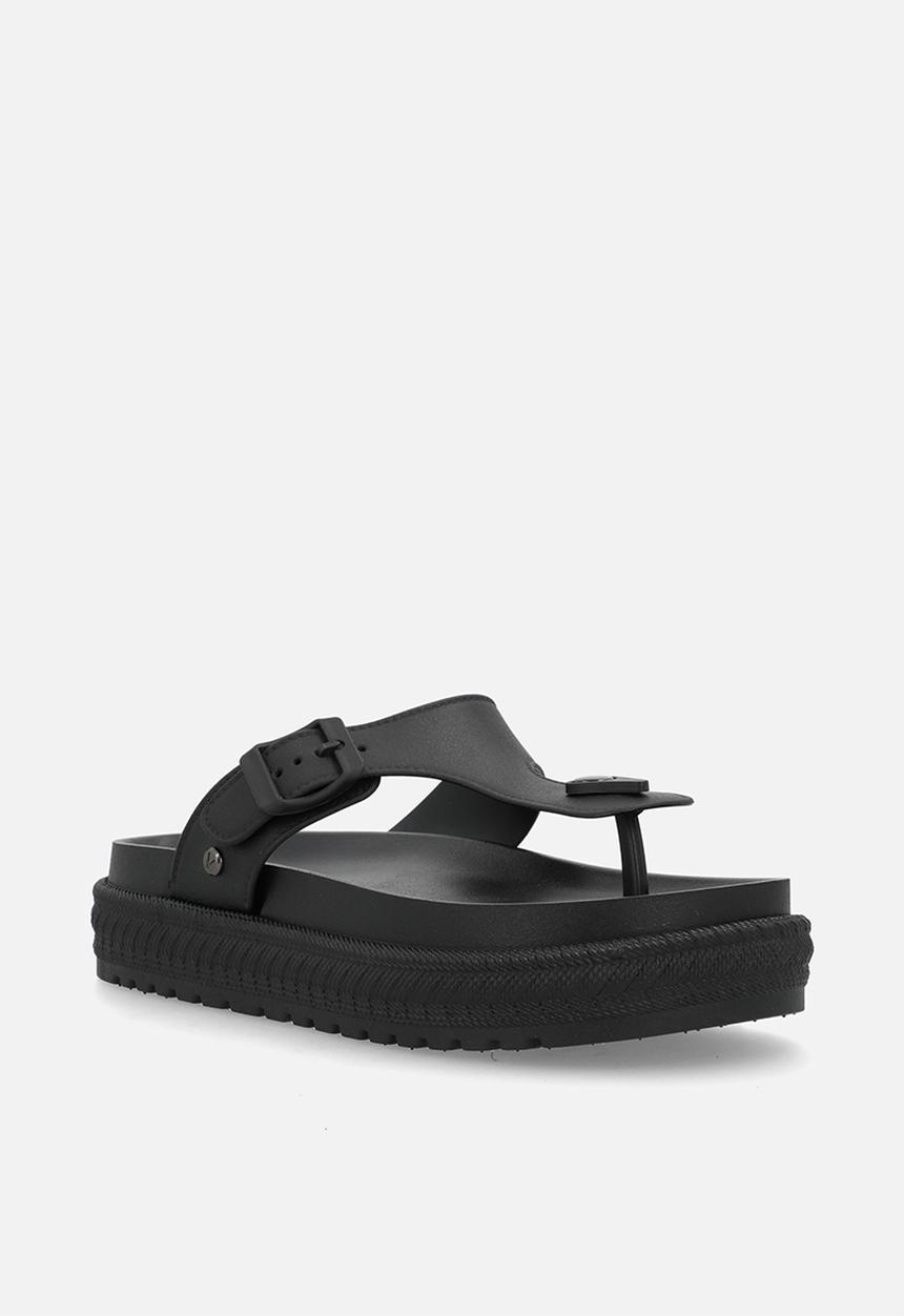 Viabeach - Resort 1 toe thong platform sandal - black
