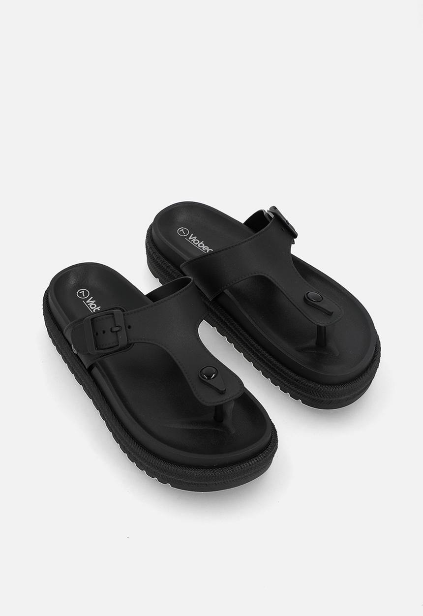 Viabeach - Resort 1 toe thong platform sandal - black