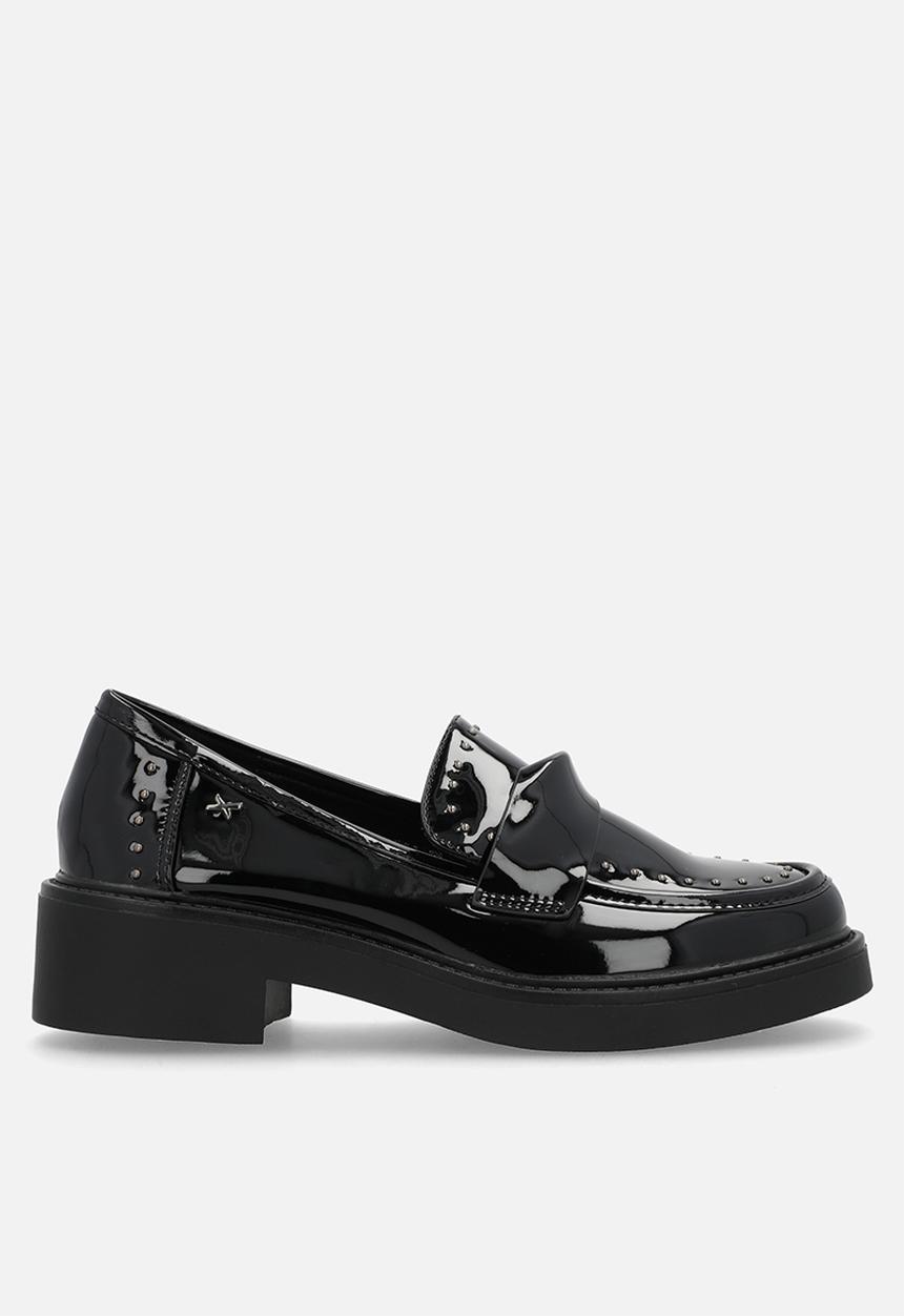 Rock & Co - Cryptic 3 metal stud chunky loafer - black