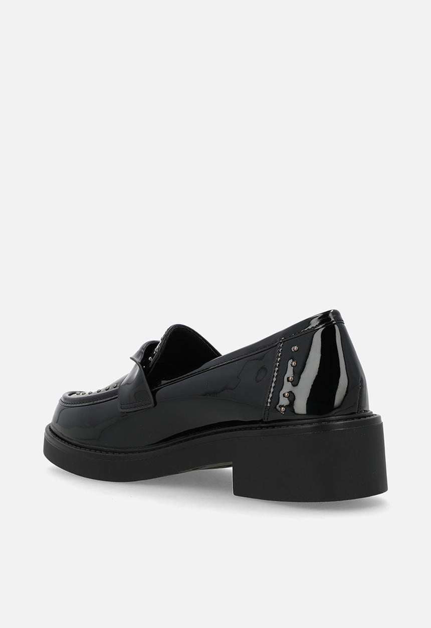 Rock & Co - Cryptic 3 metal stud chunky loafer - black