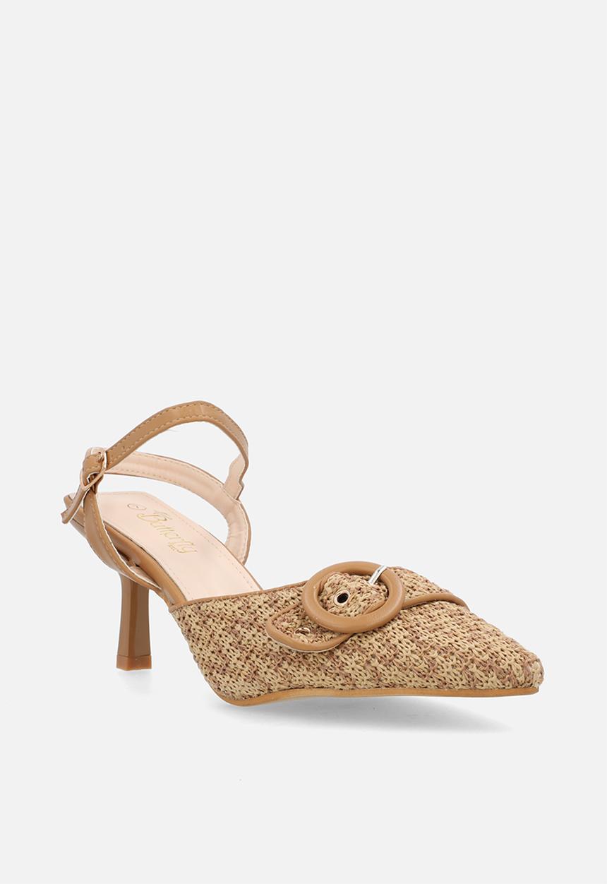 Butterfly Feet - Corina 1 woven stiletto heel - taupe
