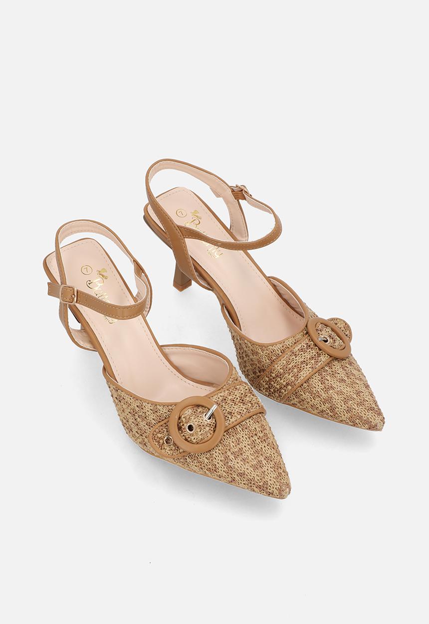 Butterfly Feet - Corina 1 woven stiletto heel - taupe