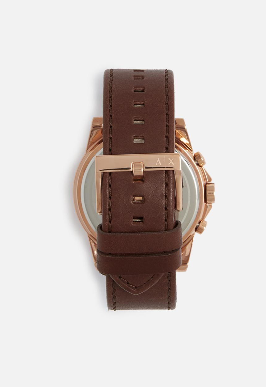 Armani Exchange - Outerbanks - blue with brown leather strap
