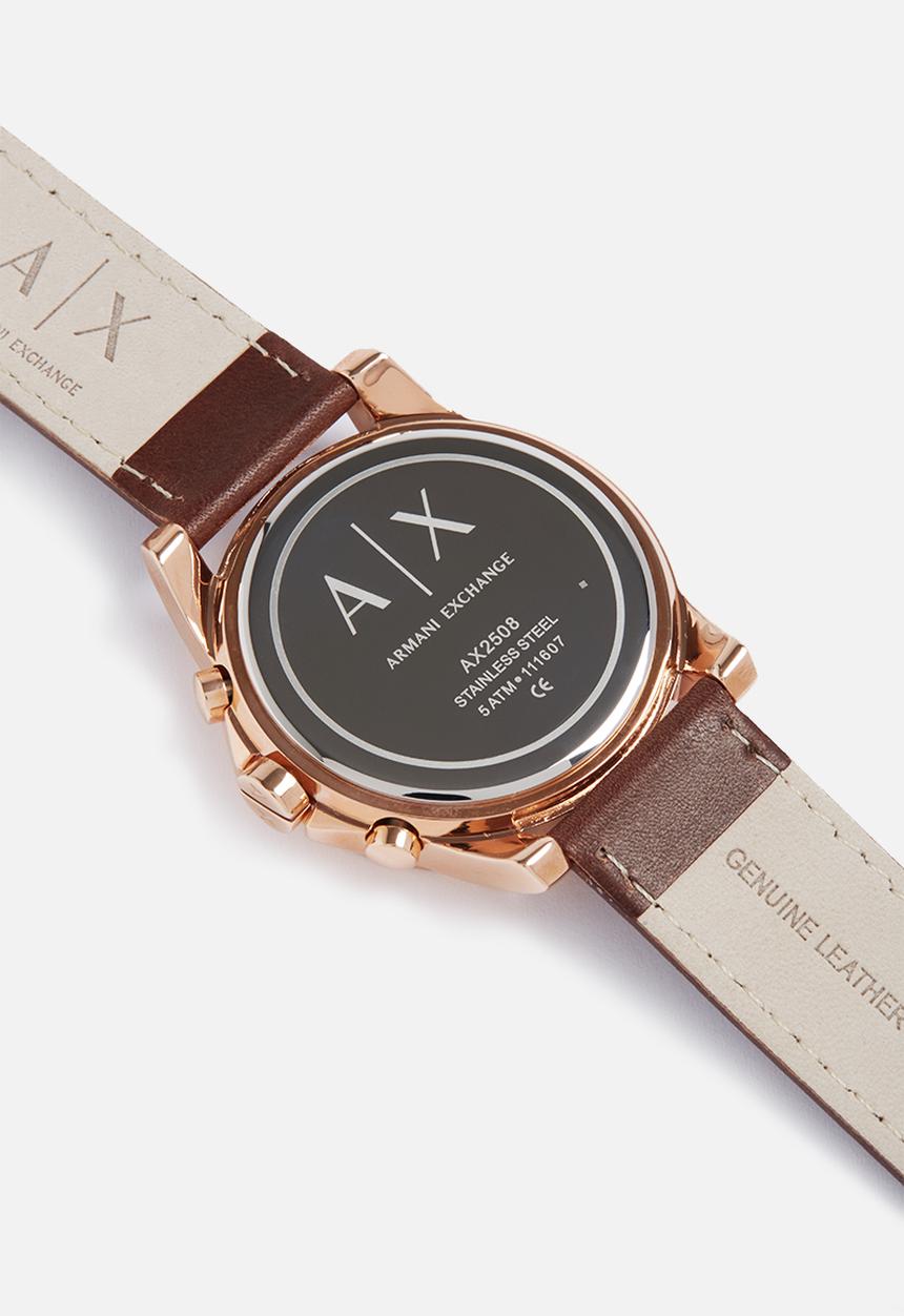 Armani Exchange - Outerbanks - blue with brown leather strap