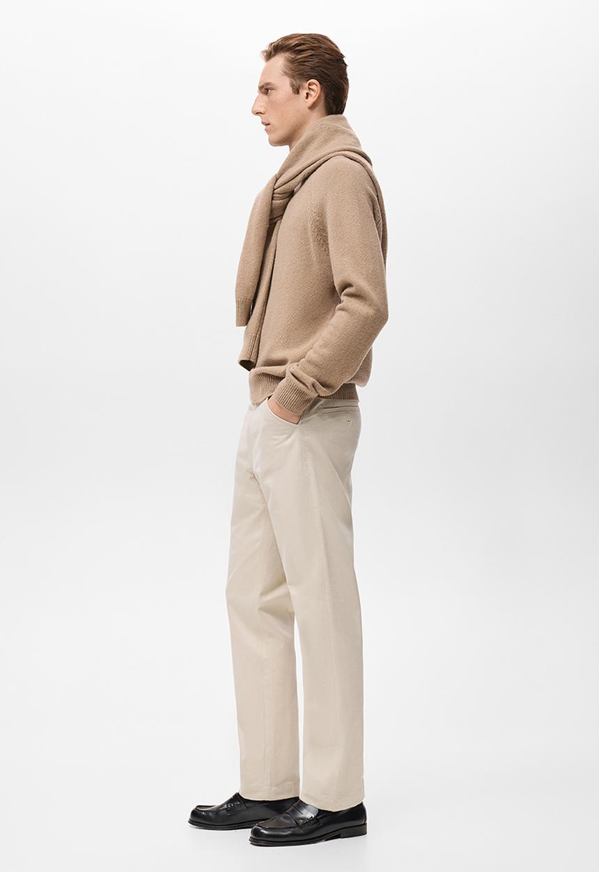 MANGO - Trousers Oren - Light/Pastel Brown