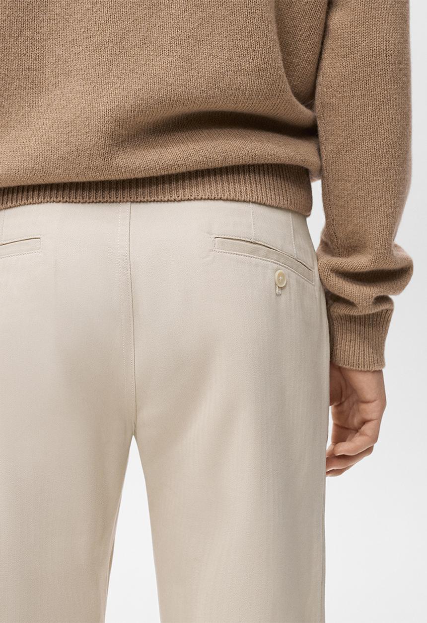 MANGO - Trousers Oren - Light/Pastel Brown
