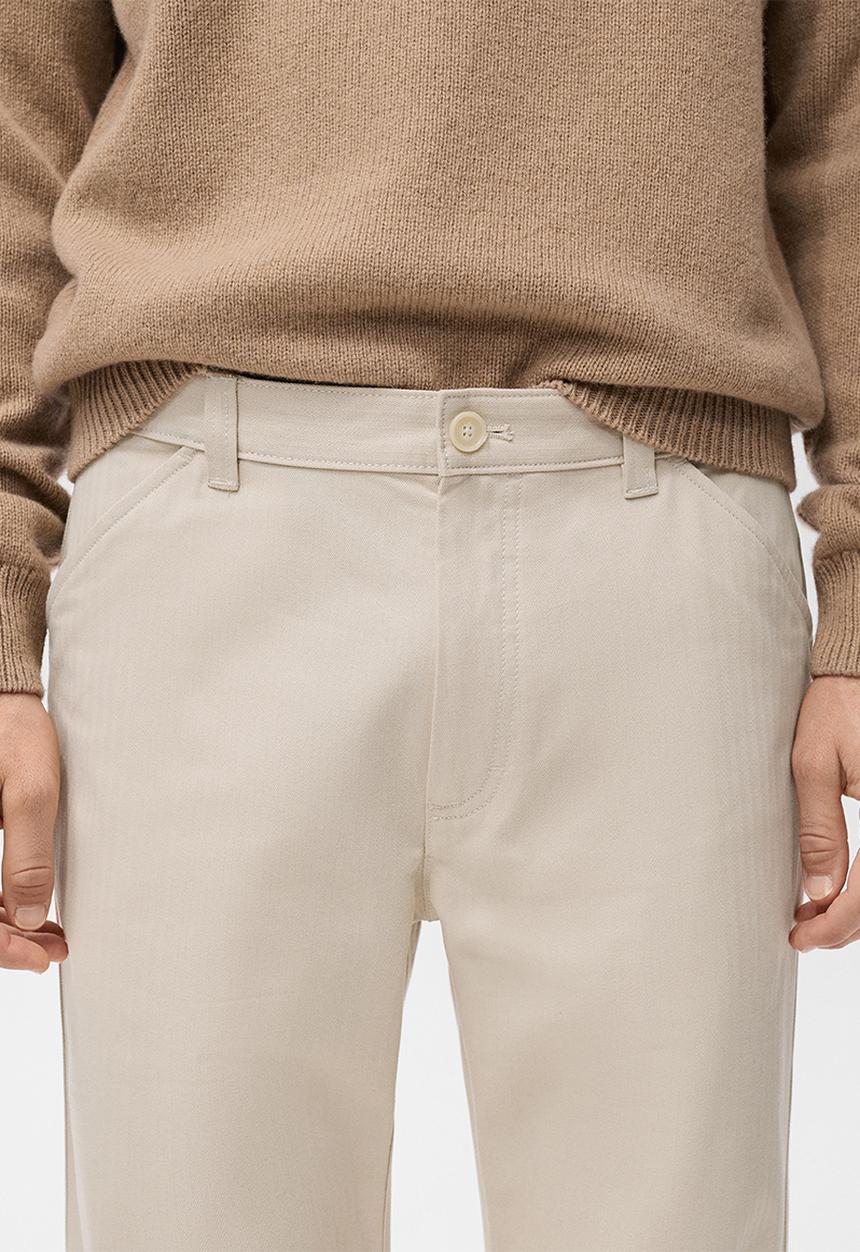 MANGO - Trousers Oren - Light/Pastel Brown