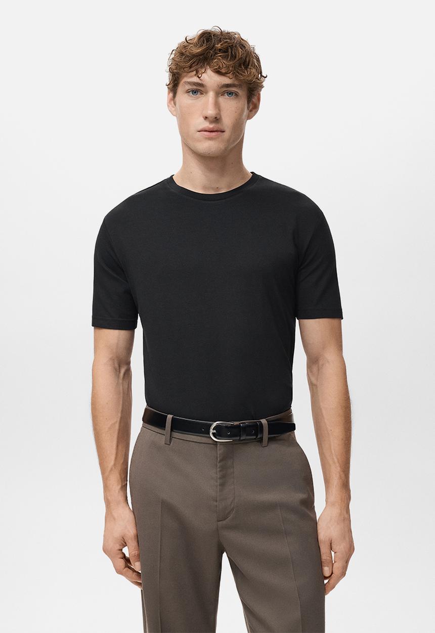 MANGO - 2 Pack Stretch Tees - black