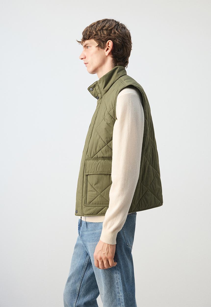 MANGO - Outer Vest Hugo - Dark Green