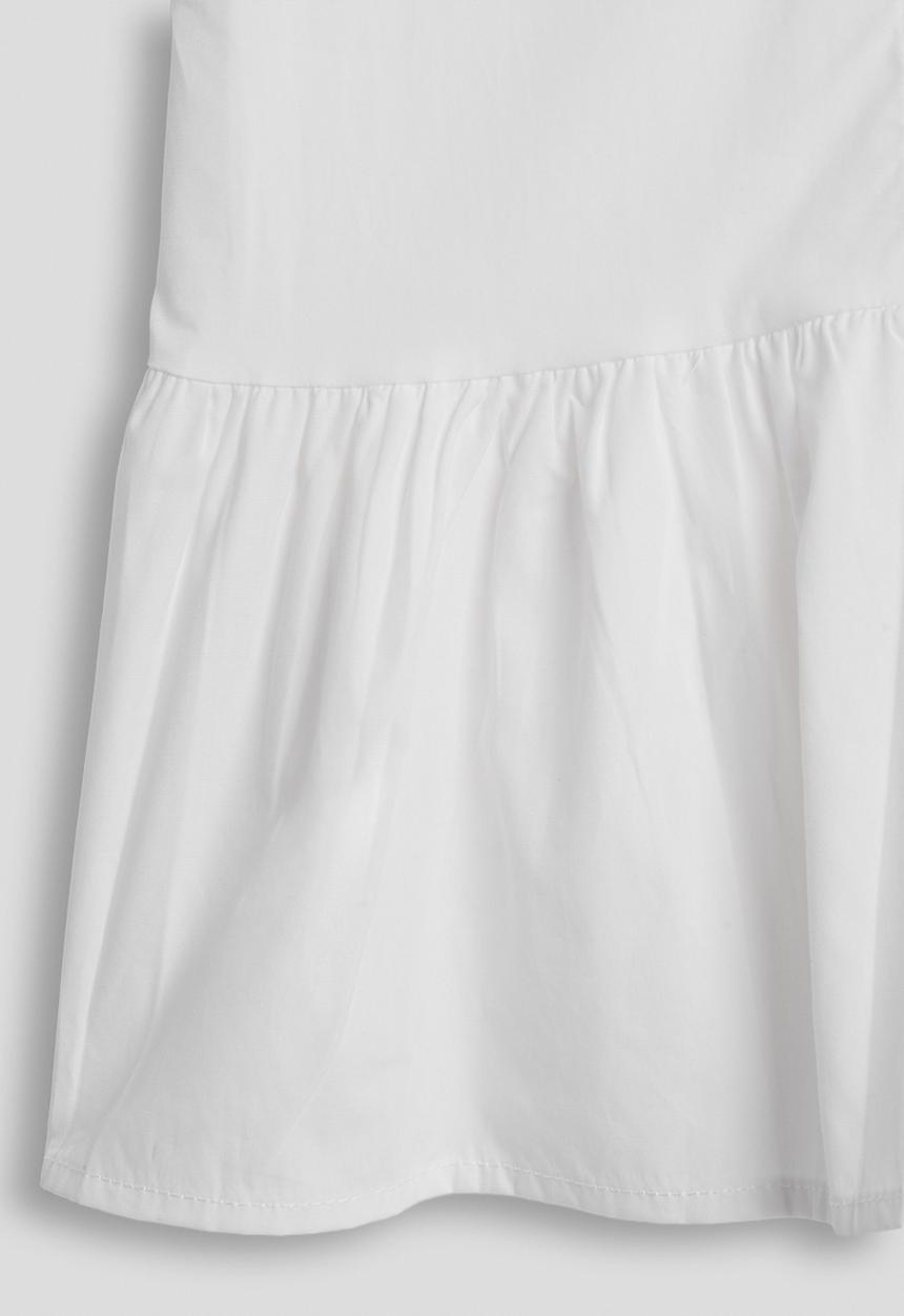 Pop Candy - Shirt dress with frilled hem - white