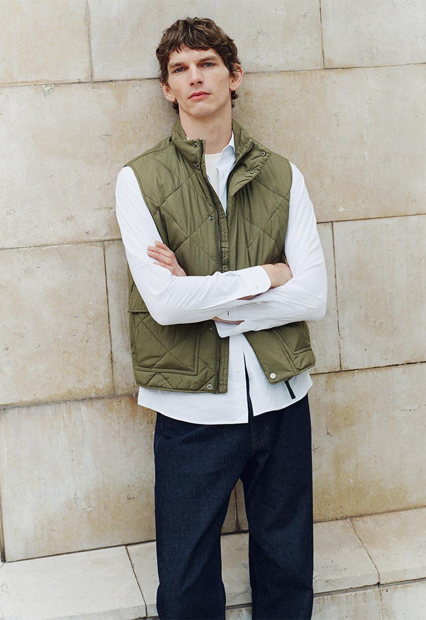 MANGO - Outer Vest Hugo - Dark Green