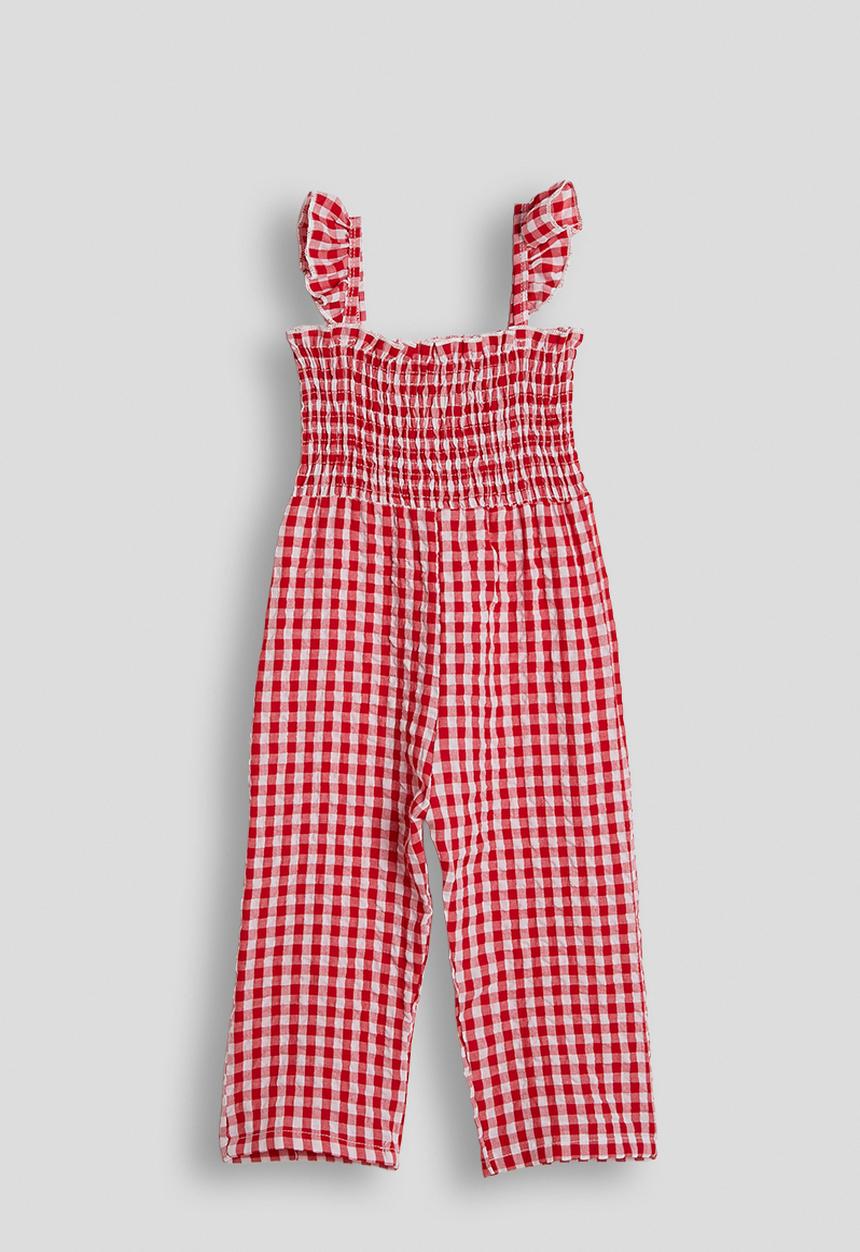 Pop Candy - Shirred bodice jumpsuit - red gingham