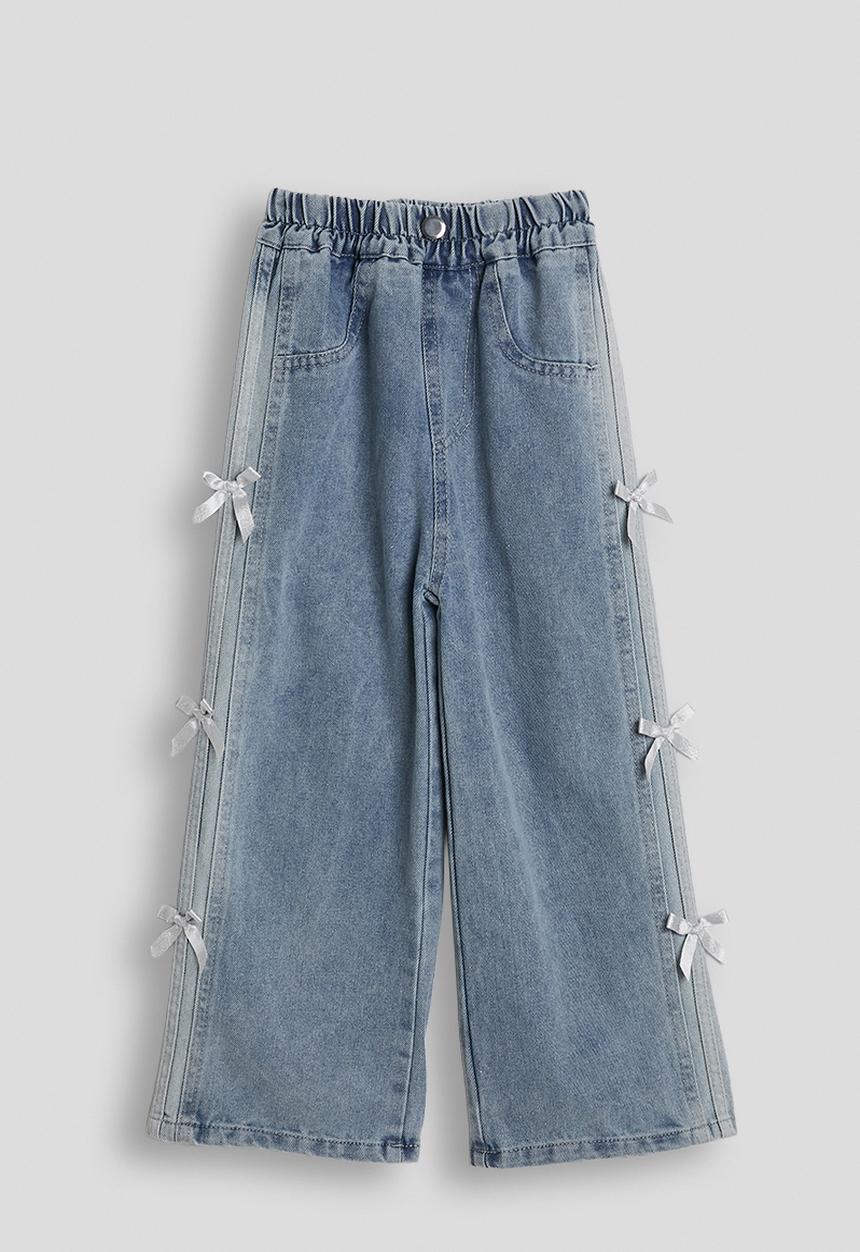 Pop Candy - Side ribbon denim jeans - blue