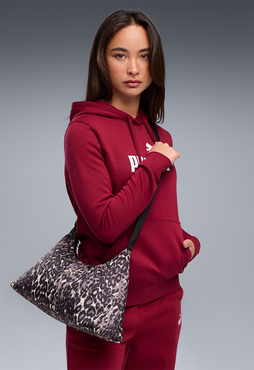 PUMA - Pop Medium Prism Bag - Puma Black-Leopard Aop