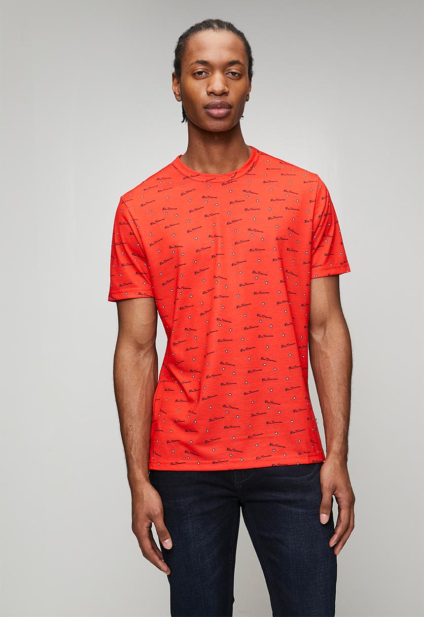 Ben Sherman - Ben Tar Aop Tee Shirt - Red