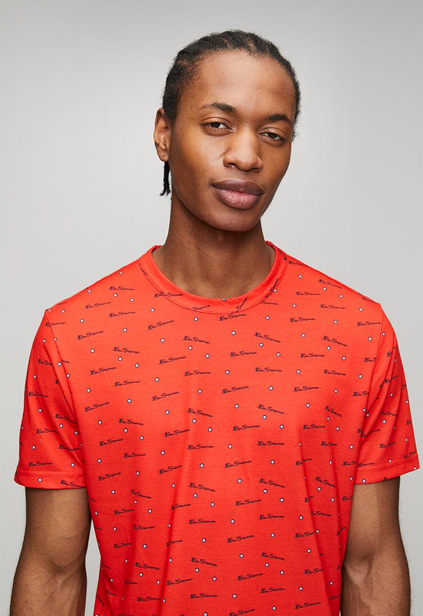 Ben Sherman - Ben Tar Aop Tee Shirt - Red