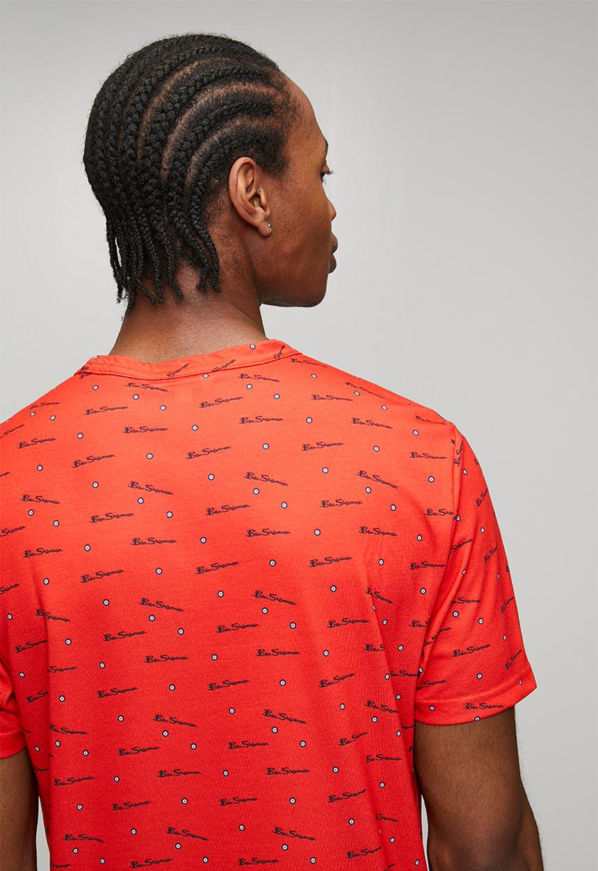 Ben Sherman - Ben Tar Aop Tee Shirt - Red