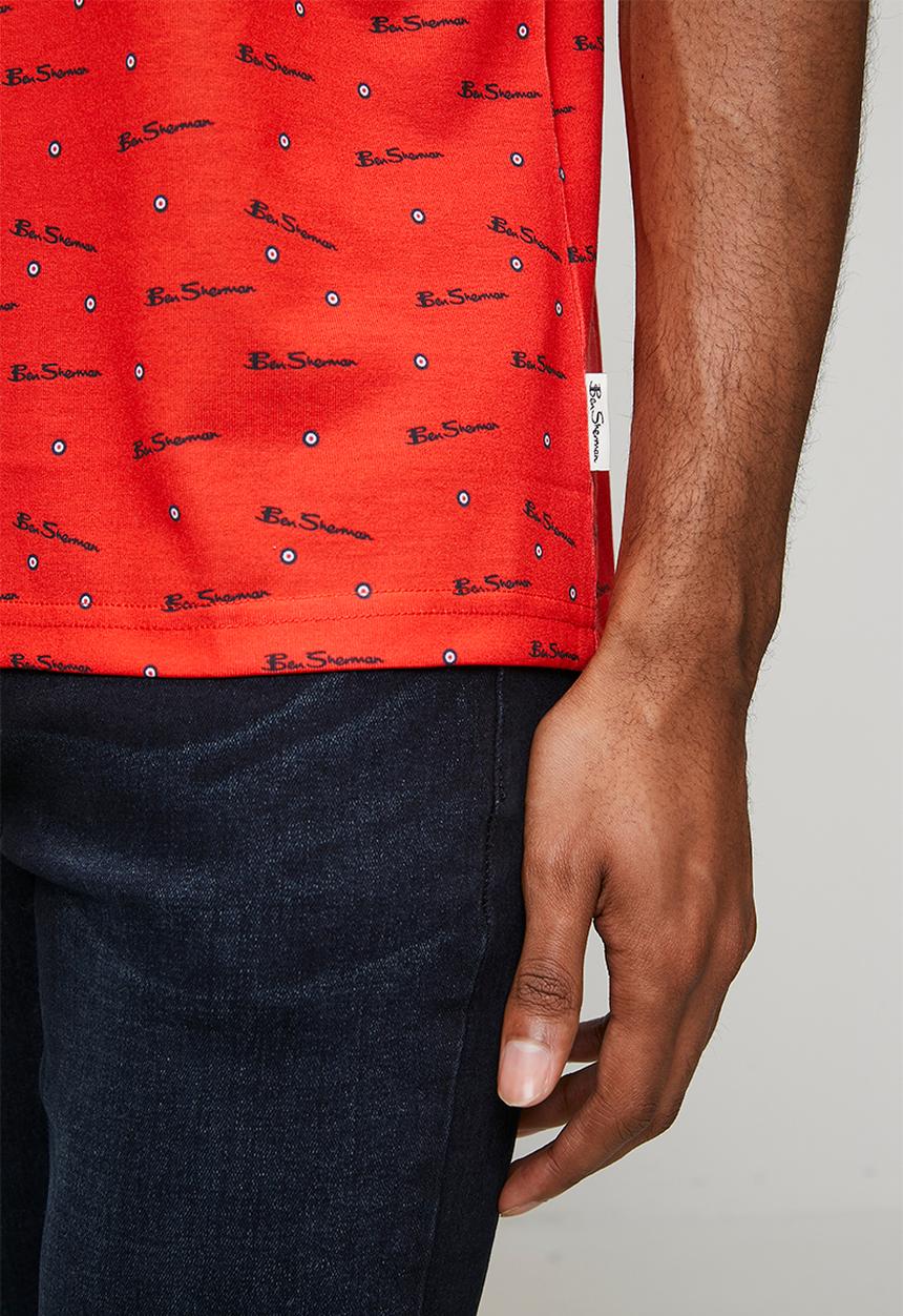 Ben Sherman - Ben Tar Aop Tee Shirt - Red