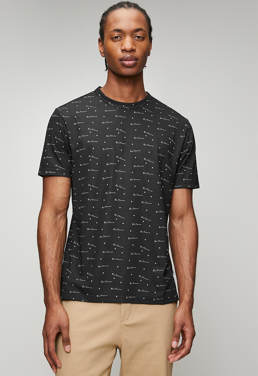 Ben Sherman - Ben Tar Aop Tee Shirt - Black