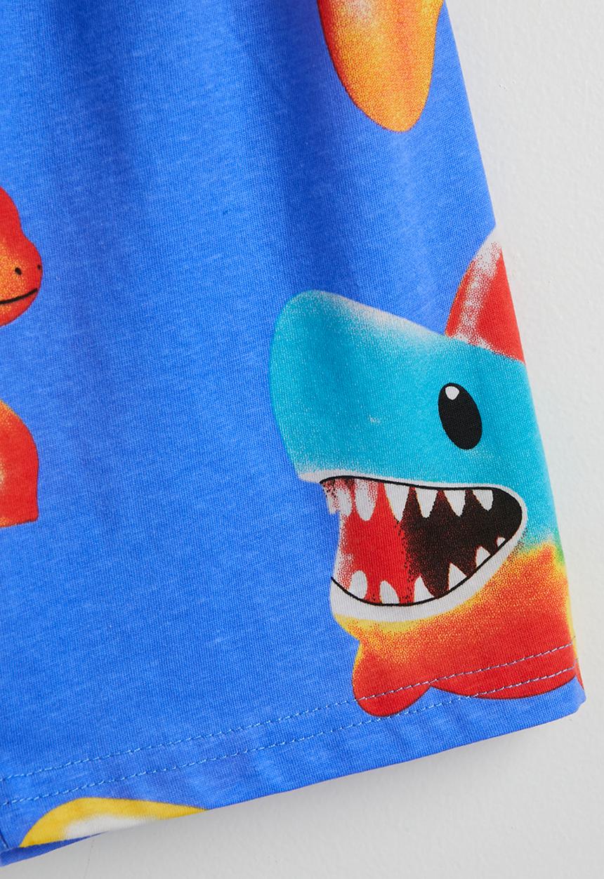 Pop Candy - Sea life graphic tee & shorts - blue