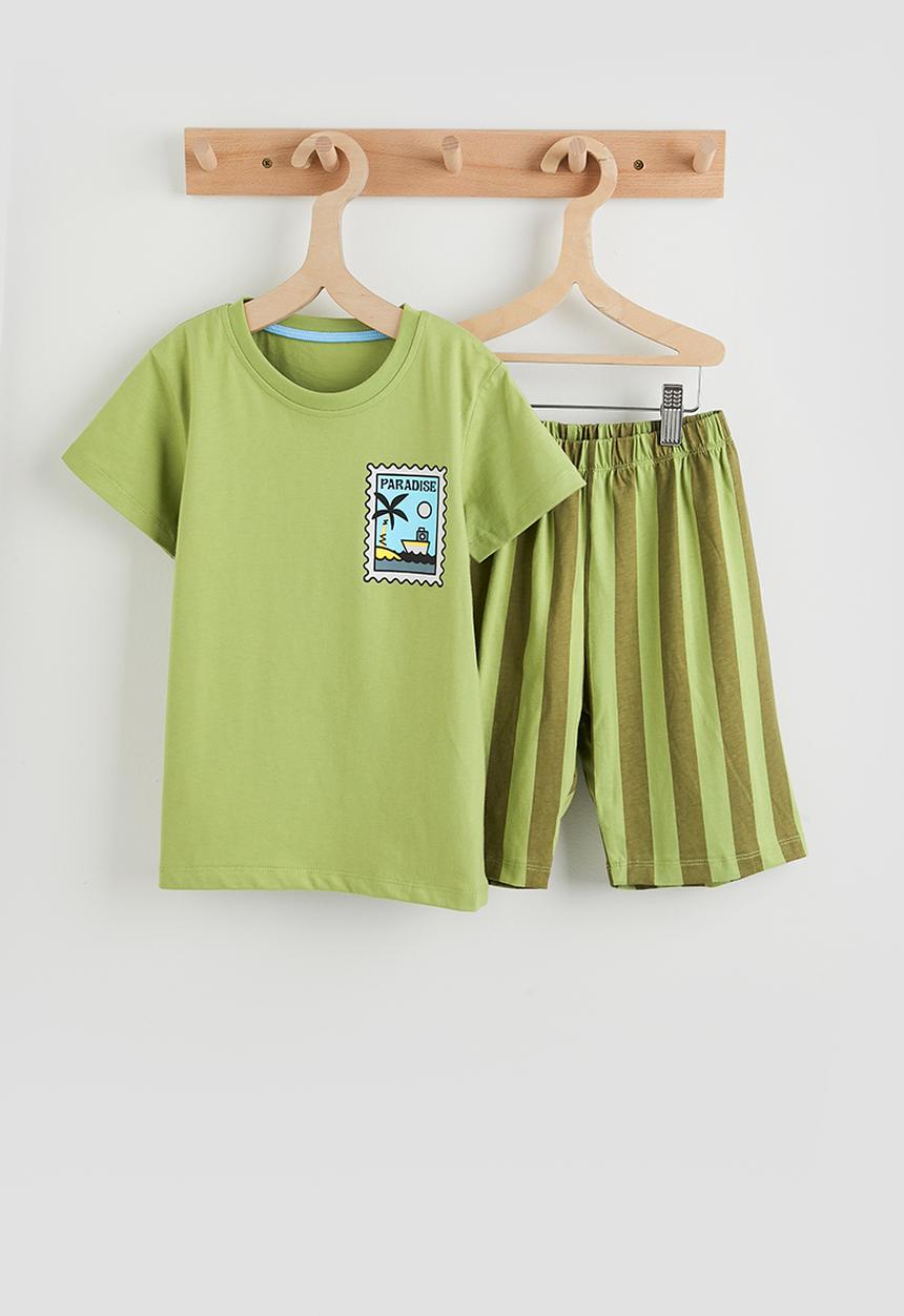 Pop Candy - Slogan tee and shorts - chartreuse