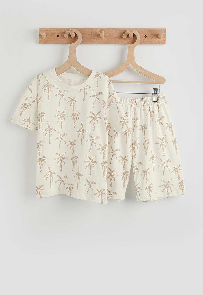 Pop Candy - Palm tree aop - white & stone