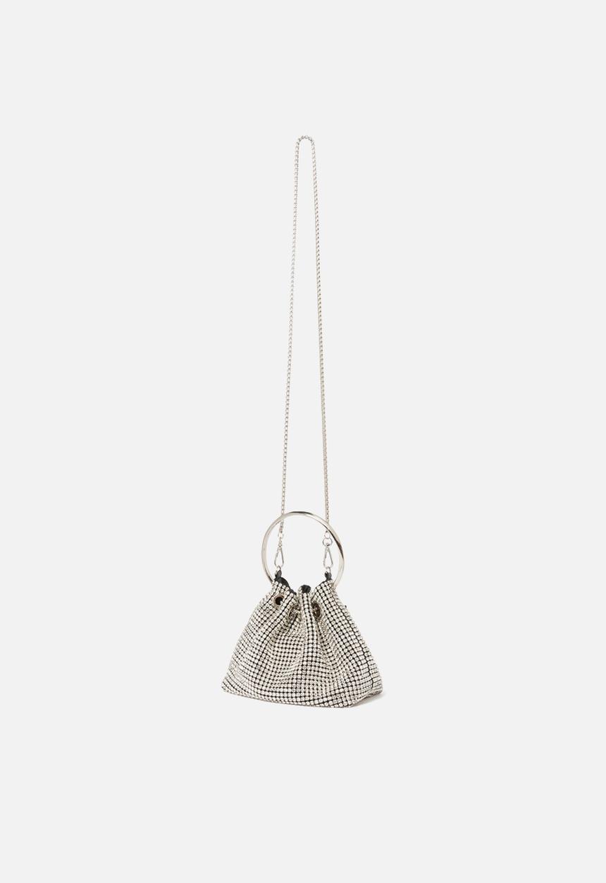 Forever New - Skylah sparkle metal handle bag in silver