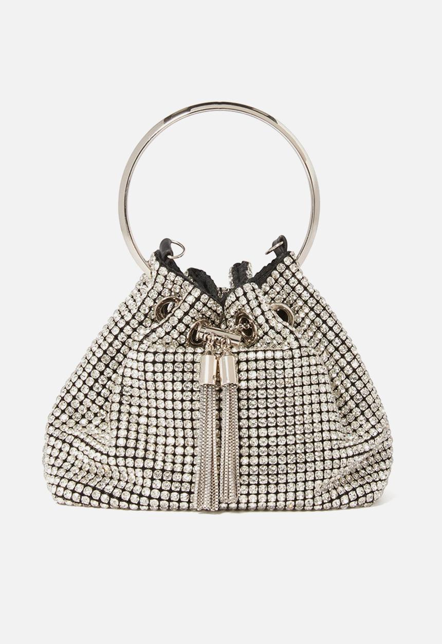 Forever New - Skylah sparkle metal handle bag in silver