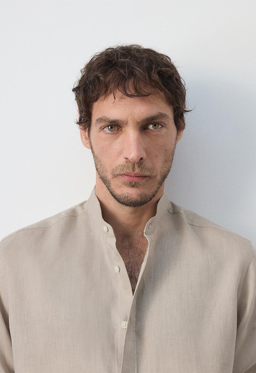 MANGO - Chennai Regular-Fit 100% Linen Shirt - Sand