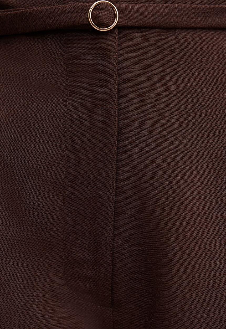 Forever New - Matilda linen blend wide leg pants in chocolate freckle
