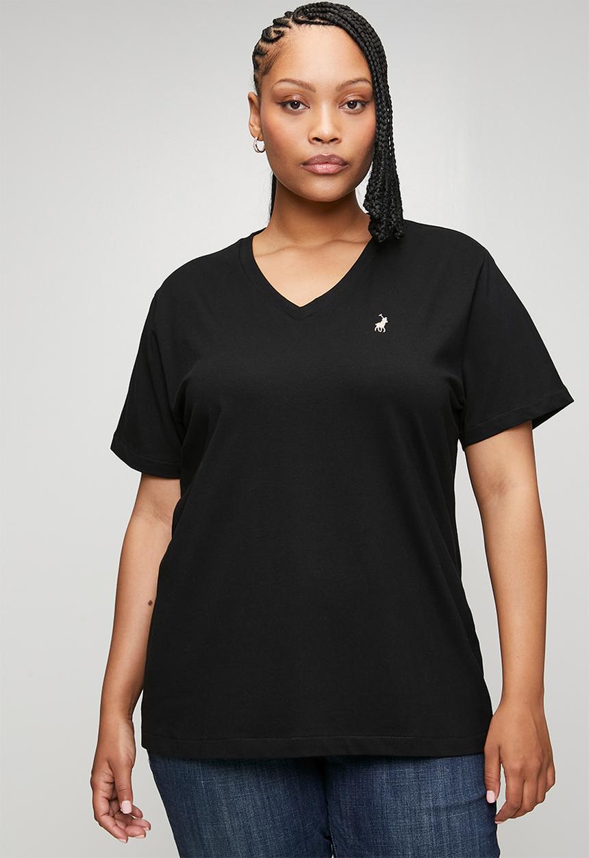 POLO - Wmn kelly short sleeve v neck t-shirt - black