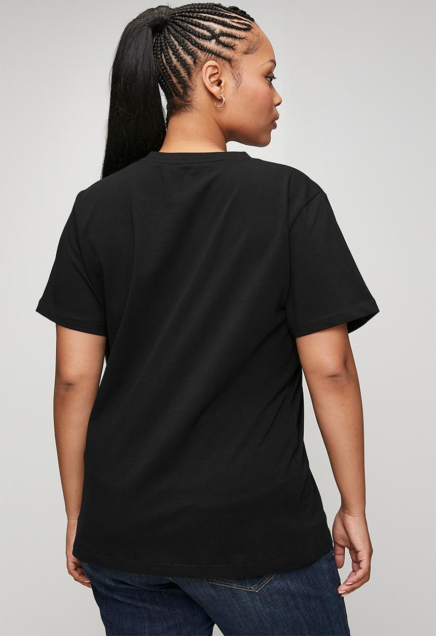 POLO - Wmn kelly short sleeve v neck t-shirt - black