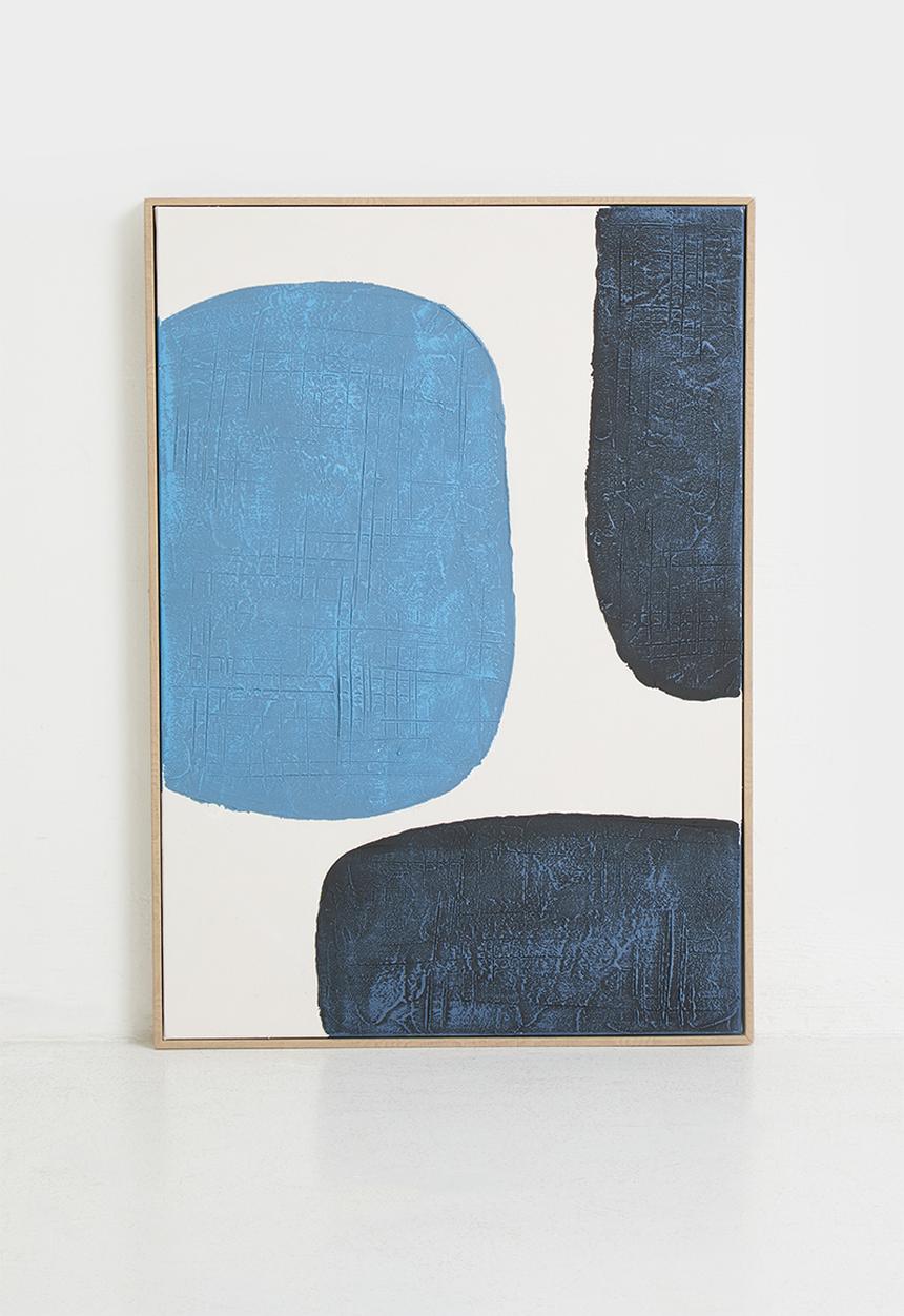 Sixth Floor - Pebble Framed Wall Art - Blue