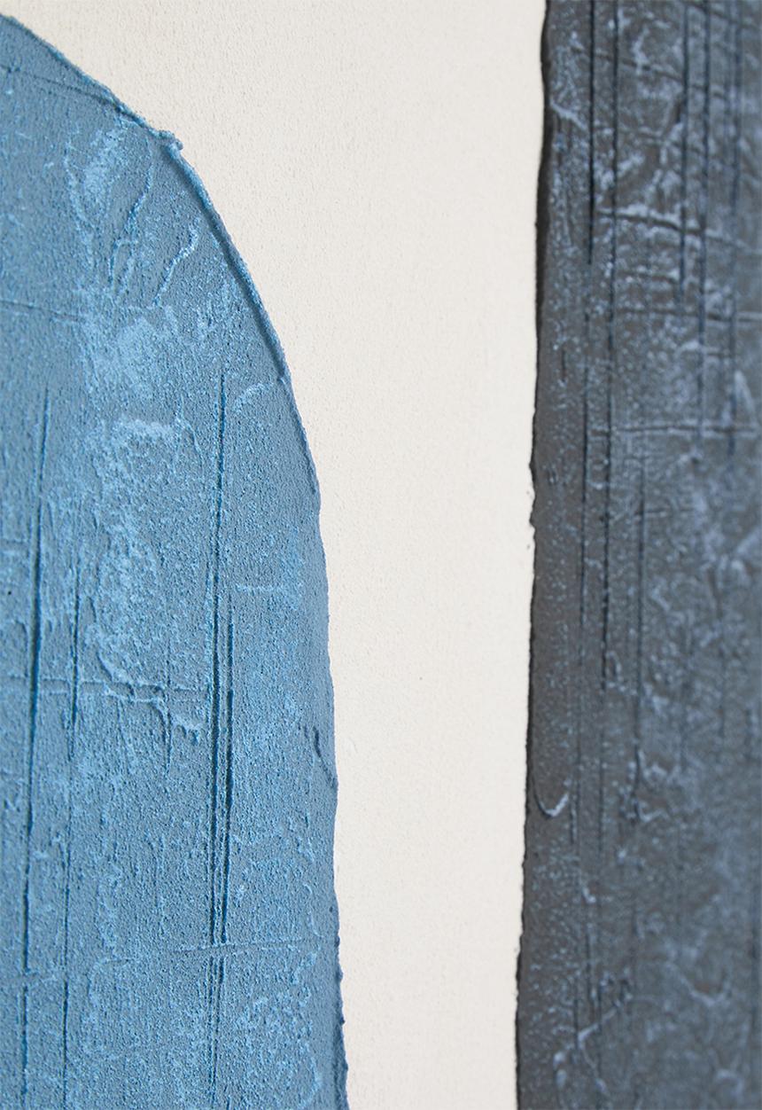 Sixth Floor - Pebble Framed Wall Art - Blue
