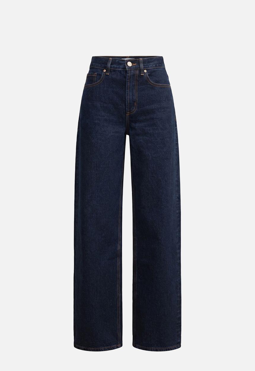 Forever New - Emma mid-rise barrel jeans in dark wash