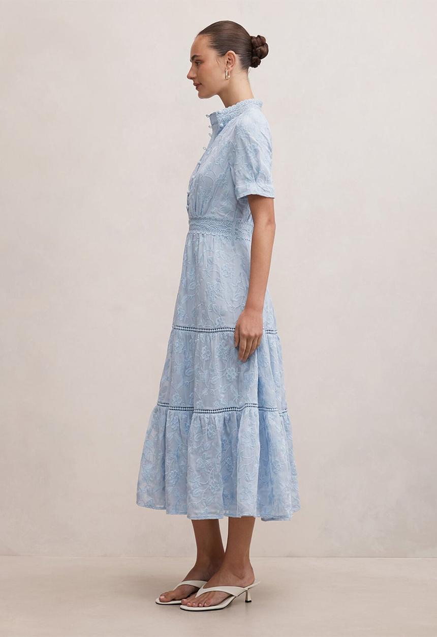 Forever New - Athena short sleeve midi dress in soft blue