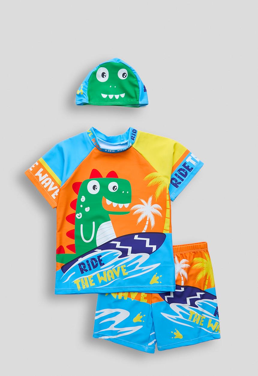 Pop Candy - Rash vest and board shorts and swim cap -  multi/aop