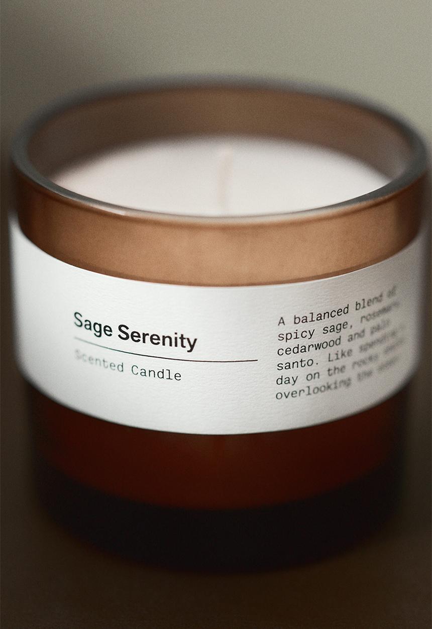 H&M - Scented candle in glass holder - sage serenity