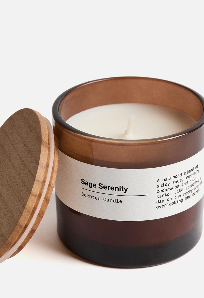 H&M - Scented candle in glass holder - sage serenity