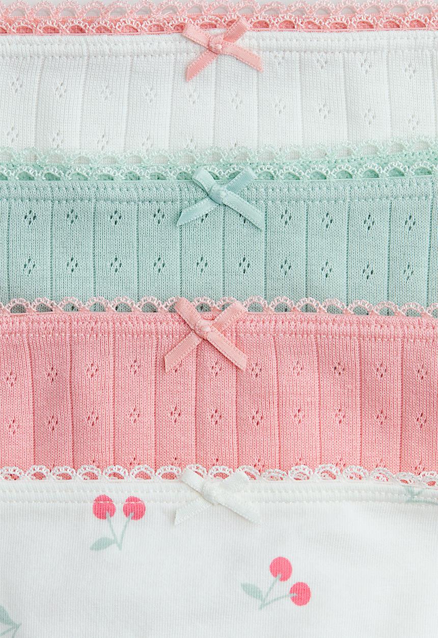 H&M - 5 Pack cotton briefs - cream/cherries