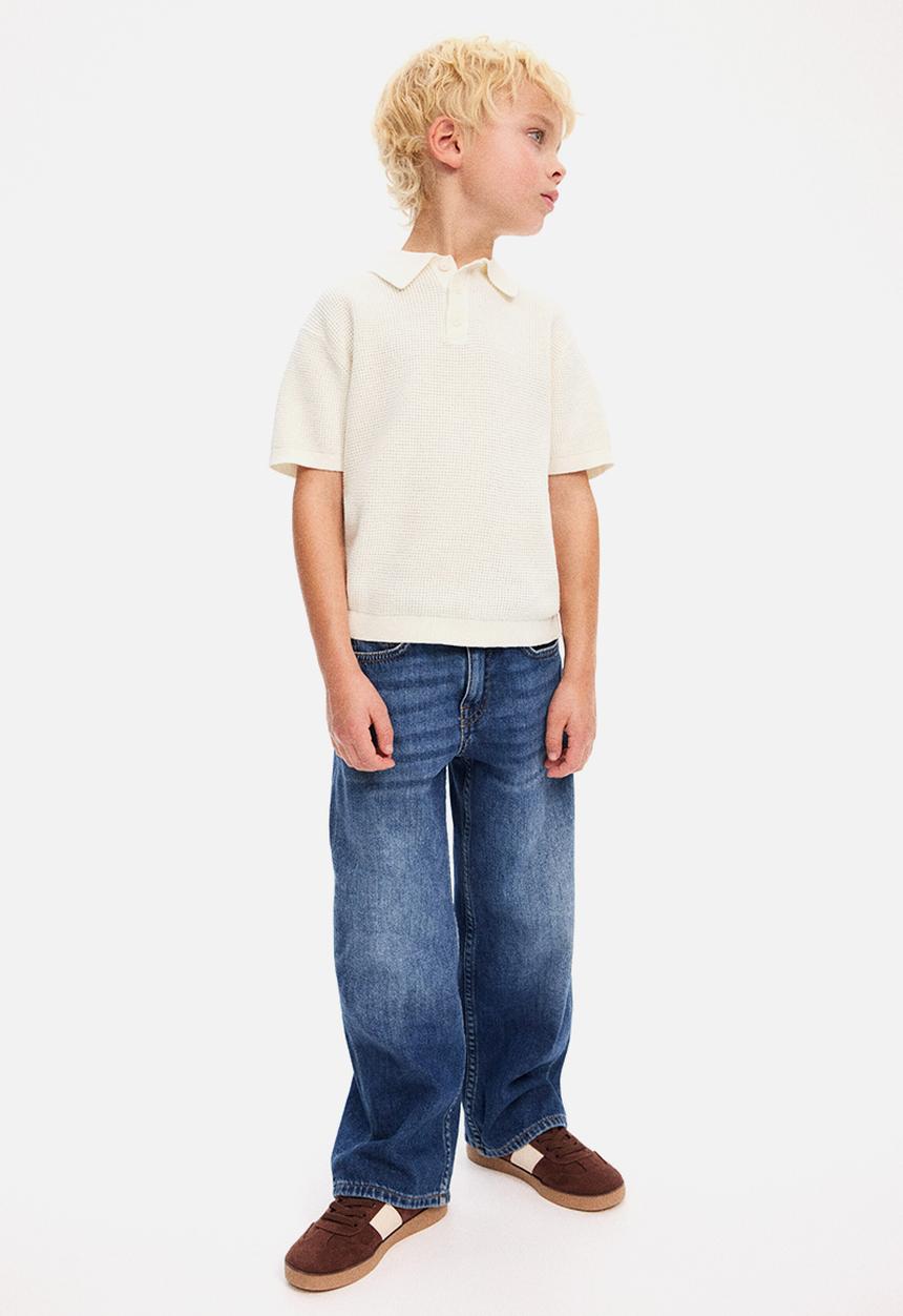 H&M - Cotton-knit polo shirt - cream